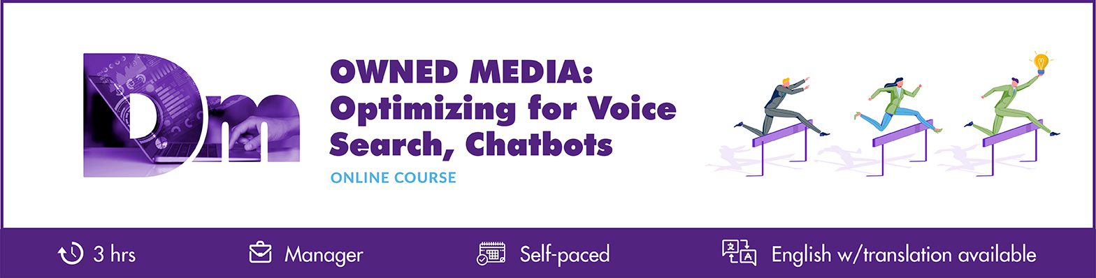 Owned Media: Optimizing for Voice Search & Chatbots-Course for Hospitality